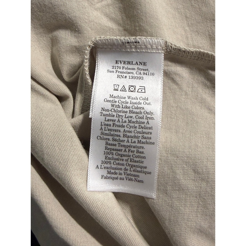 Everlane Uniform Organic Cotton Crew Neck T-Shirt Mens XL Beige Tan Short Sleeve - Picture 8 of 9